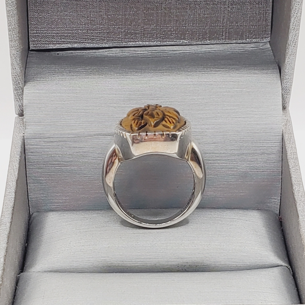 Tigers Eye Silver Ring - Picture 7 of 8
